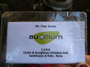 CARA card from the Centre for asylum seekers in Castelnuovo di Porto
